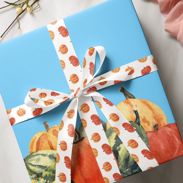 Fall Fete Herbst Party Orange Pumpkins Satinband (Von Creator hochgeladen)