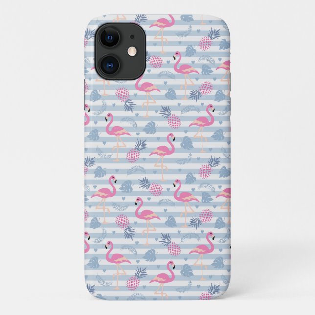 Fall Flamingo iPhone/iPad - Rosa & Blau Case-Mate iPhone Hülle (Rückseite)