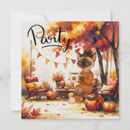 Fall Flannel & Fizz Friendsgiving Party Einladung