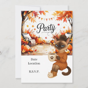 Fall Flannel & Fizz Friendsgiving Party Einladung