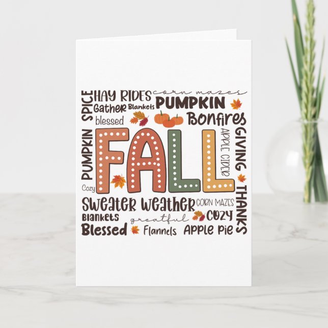 Fall Flannels Pumpkin Saison Herbst Gefechte Herbs Karte (Vorderseite)