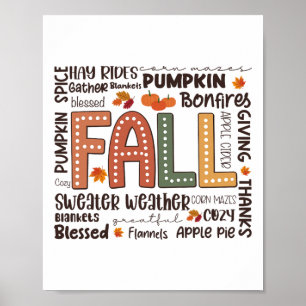 Fall Flannels Pumpkin Saison Herbst Gefechte Herbs Poster
