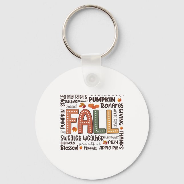 Fall Flannels Pumpkin Saison Herbst Gefechte Herbs Schlüsselanhänger (Vorderseite)