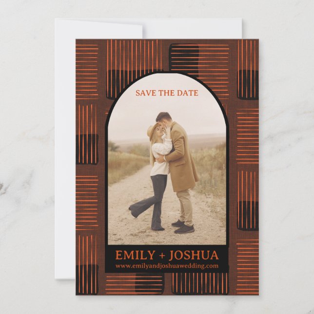 Fall Flat Save the Date Hochzeitkarte Herbst (Vorderseite)