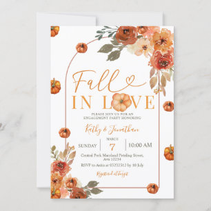Fall Floral Arch Pumpkin Engagement Party Einladung