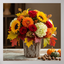 Fall Floral Arrangement Graphic Poster