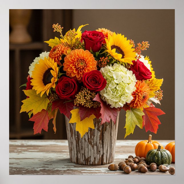 Fall Floral Arrangement Graphic Poster (Vorne)