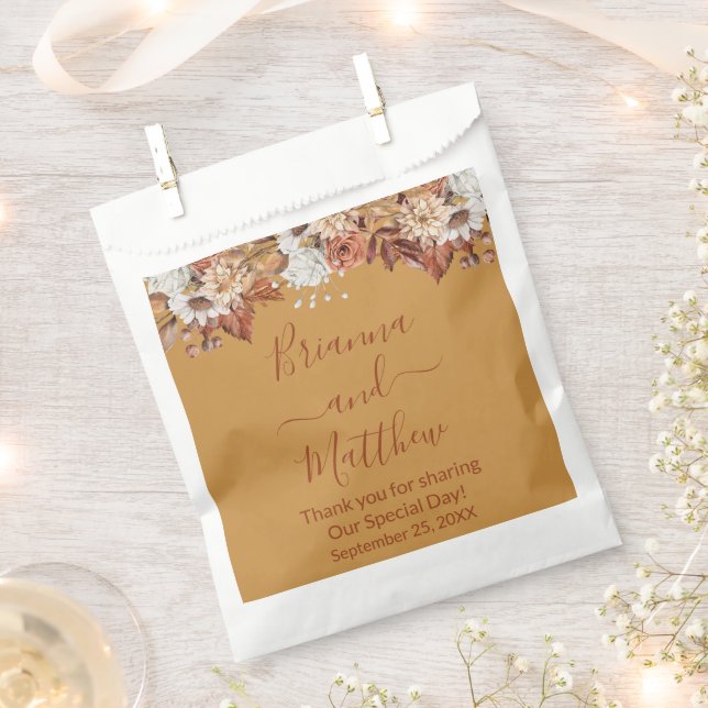 Fall Floral auf Gold Gevor Bag Geschenktütchen (Ausgeschnitten)