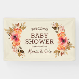 Fall Floral Baby Dusche Hintergrund Banner