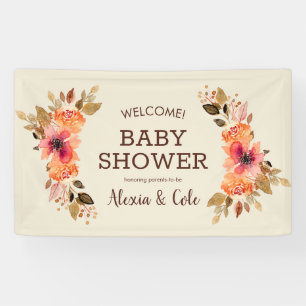 Fall Floral Baby Dusche Hintergrund Banner