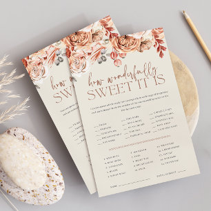 Fall Floral Baby Shooter Candy Guessing Game Sheet Flyer