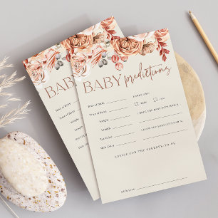 Fall Floral Baby Shower Predictions Game Sheet Flyer