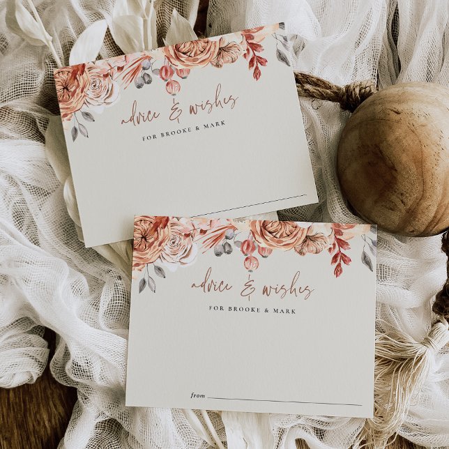 Fall Floral Baby Shower Ratschläge & Wünsche Karte (Von Creator hochgeladen)