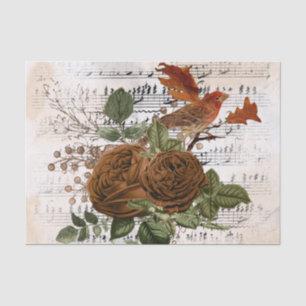 Fall Floral Bird Seidenpapier
