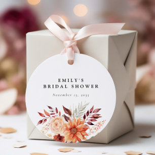 Fall Floral Boho Brautparty Geschenkanhänger