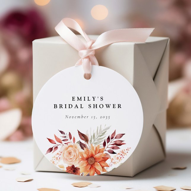 Fall Floral Boho Brautparty Geschenkanhänger (Von Creator hochgeladen)