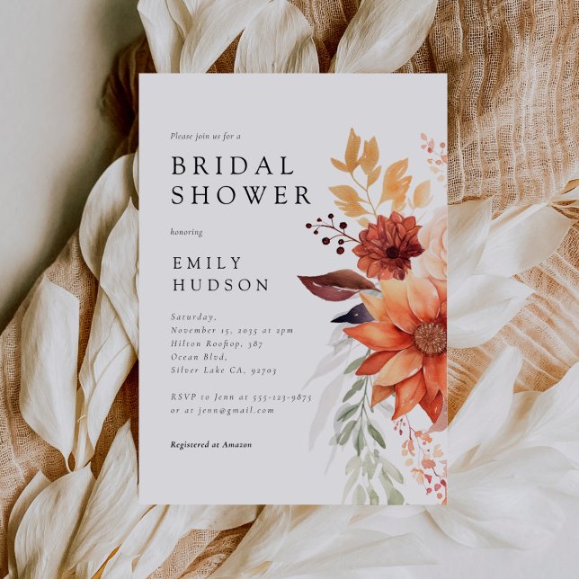 Fall Floral Boho Bridal Dusche Einladung (Von Creator hochgeladen)