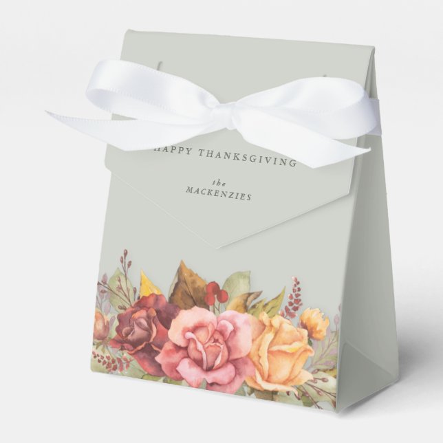 Fall Floral Border Erntedank Geschenkschachtel (Vorderseite)