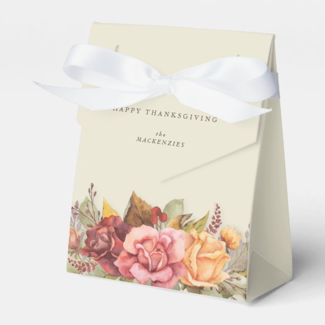 Fall Floral Border Erntedank Geschenkschachtel (Vorderseite)