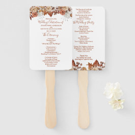 Fall Floral Bouquet White Wedding Hand Fan Fächer