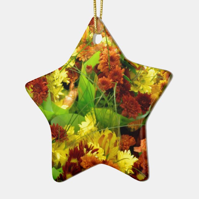 Fall Floral Bouquets Keramikornament (Links)