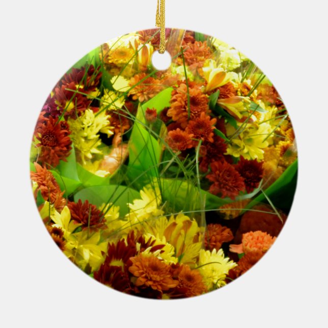 Fall Floral Bouquets Keramikornament (Hinten)