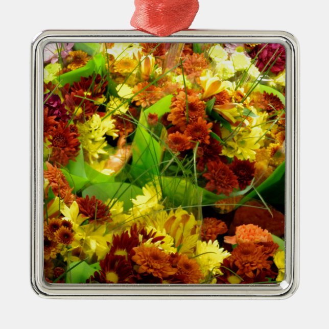 Fall Floral Bouquets Silbernes Ornament (Vorne)