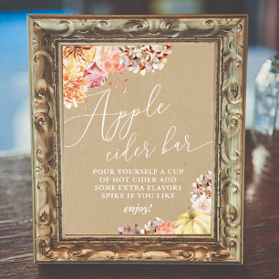 Fall Floral Brautparty Apple Cider Digital Signage Fotodruck