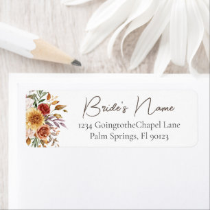Fall Floral Brautparty Rücksendeadresse