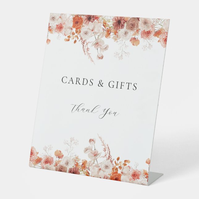 Fall Floral Brautparty Sockelschild (Vorderseite)