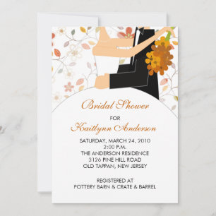 Fall Floral Bride Bridal Dusche Einladung