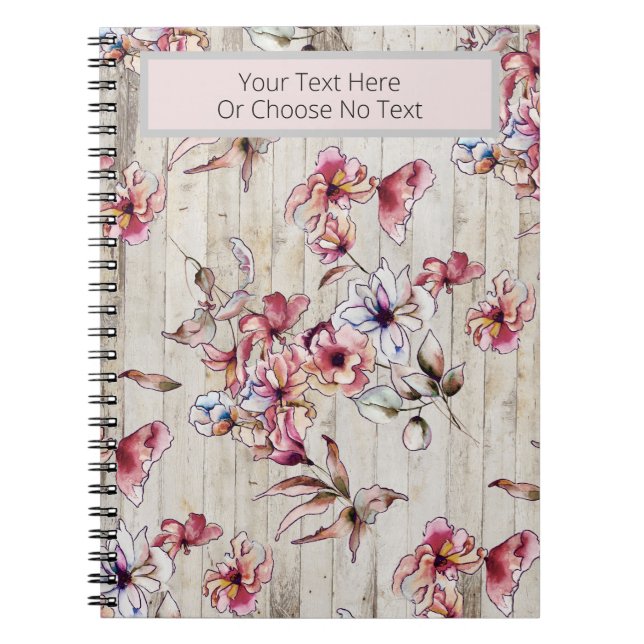 Fall Floral Burgund Wasserfarbe Blume Rustikal Notizblock (Vorderseite)