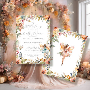 Fall Floral Enchanted Fairy Daisy Girl Baby Shower Einladung