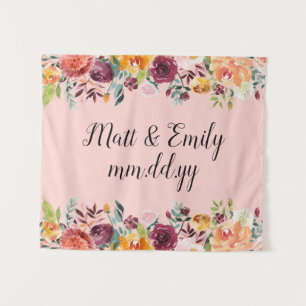 Fall Floral Foto Stand Prop Pink Hochzeitstag Hint Wandteppich