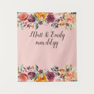 Fall Floral Foto Stand Prop Pink Hochzeitstag Hint Wandteppich