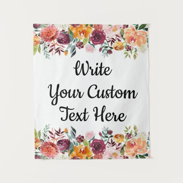 Fall Floral Fotobooth Hintergrund Hochzeitstil-Dek Wandteppich (Vorderseite)