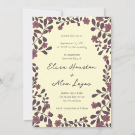 Fall Floral Frame Sweet Boho Lässige FOTO Hochzeit Einladung