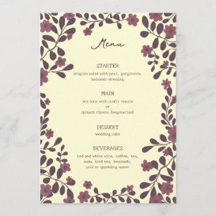 Fall Floral Frame Sweet Boho Lässige FOTO Hochzeit Menükarte