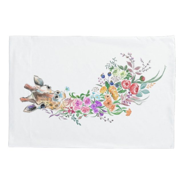 Fall Floral Giraffe Pillow Kissenbezug (Rückseite)