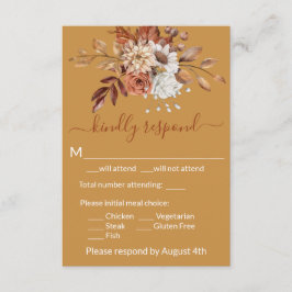 Fall Floral Gold Umschließung RSVP Karte