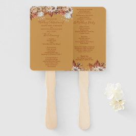 Fall Floral Gold Wedding Hand Fan Fächer
