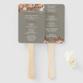 Fall Floral Gray Wedding Hand Fan Fächer