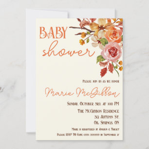 Fall Floral, Herbstlaube, Twigs, Babydusche Einladung