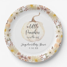 Fall Floral Kleine Pumpkin Wasserfarben Babydusche