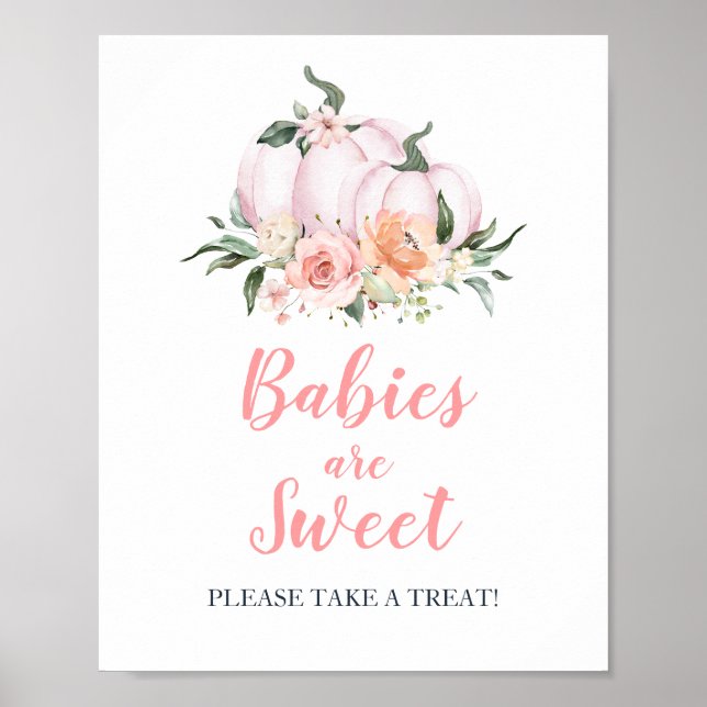 Fall Floral Little Pumpkin Babies sind süß Poster (Vorne)