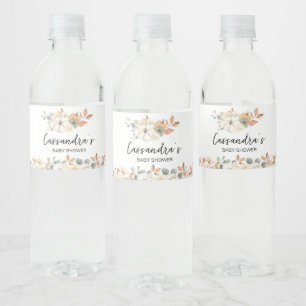 Fall Floral Little Pumpkin Baby Dusche Wasserflaschenetikett