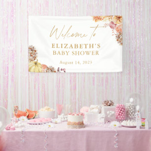 Fall Floral Little Pumpkin Baby Dusche Willkommen Banner