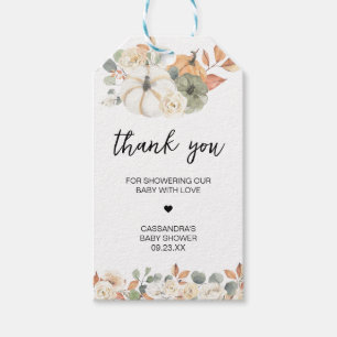 Fall Floral Little Pumpkin Baby Duwer Fevor Tags Geschenkanhänger