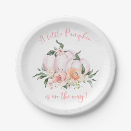 Fall Floral Little Pumpkin Baby Shower Pappteller