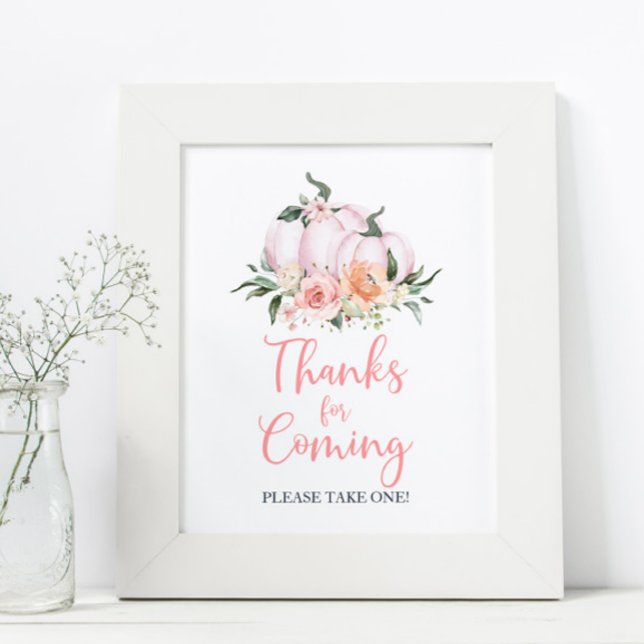 Fall Floral Little Pumpkin Danke für das Kommen Poster (Von Creator hochgeladen)